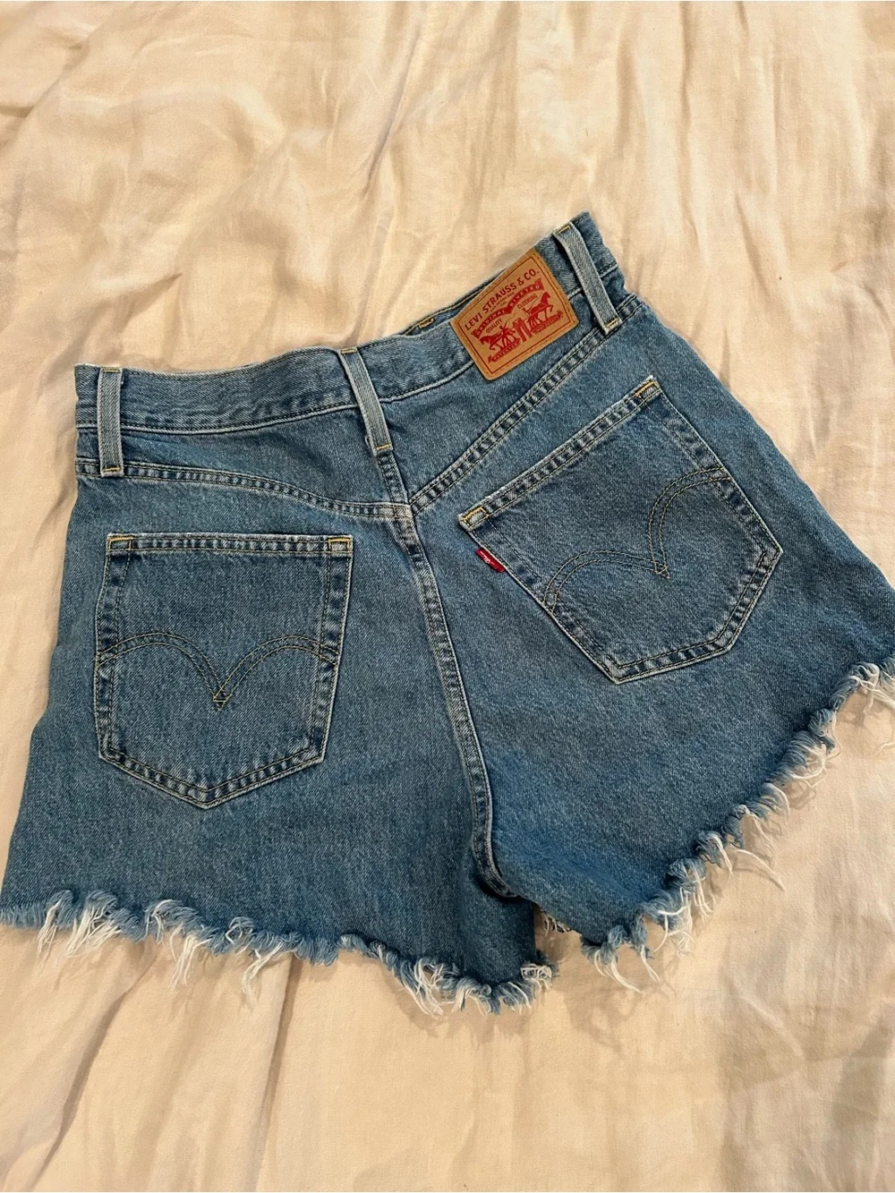Distressed Levis Denim Shorts
